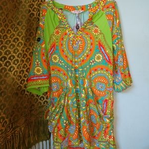 Seventies Silky Swim Cover Up